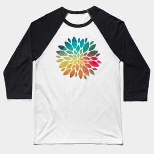 Rainbow abstract flower design 06 Baseball T-Shirt